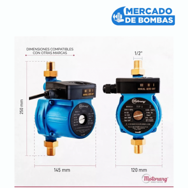 Bomba Presurizadora MOTORARG TIP-2 - 0.36 HP - Imagen 5