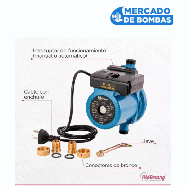 Bomba Presurizadora MOTORARG TIP-2 - 0.36 HP - Imagen 6