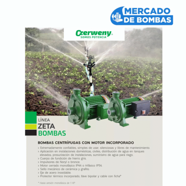 Bomba Centrifuga CZERWENY ZETA 1M - 0.5 HP - Imagen 2