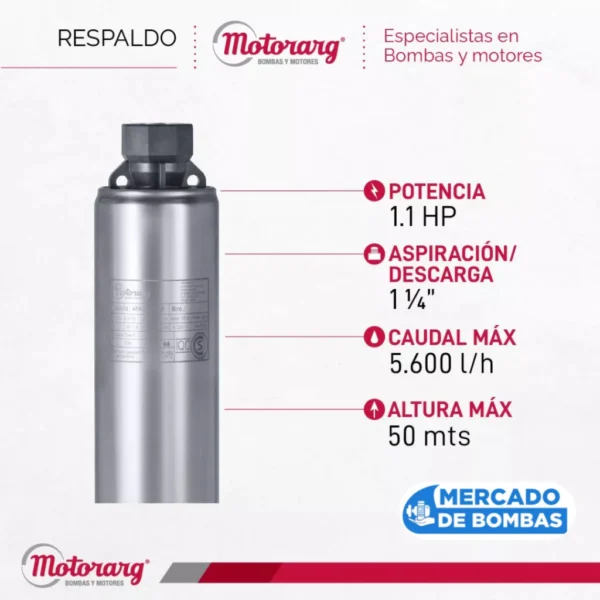 Electrobomba Sumergible Motorarg 4PACK 120 M - Rendimiento Excepcional - Imagen 6