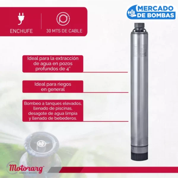 Electrobomba Sumergible Motorarg 4PACK 120 M - Rendimiento Excepcional - Imagen 7