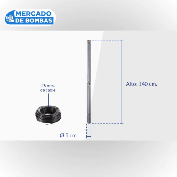 Electrobomba Sumergible MOTORARG MICRA 212 - 0,5hp - Imagen 2