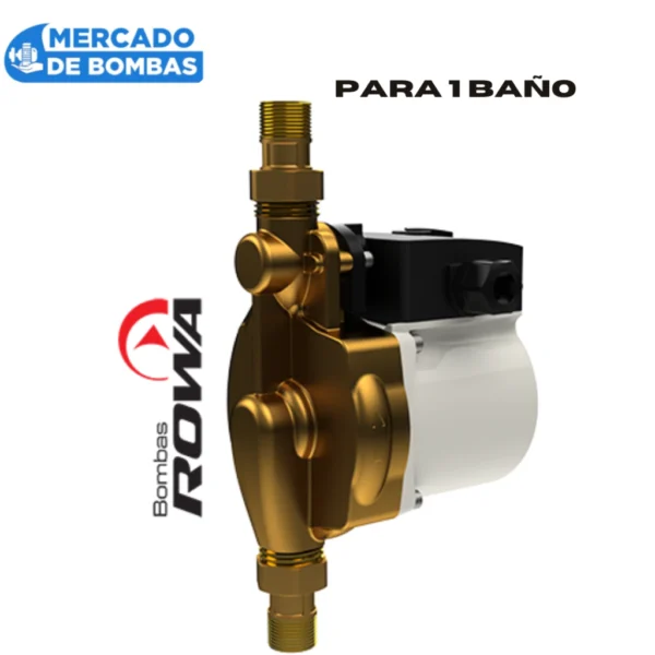 Bomba Presurizadora ROWA MINI RW 9 BRONCE - 0,13hp - Para 1 Ducha - Tanque Elevado - Imagen 3