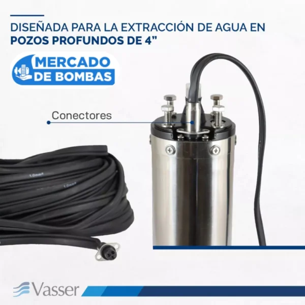 Bomba de Pozo Profundo VASSER BS4 250 2A - Imagen 4