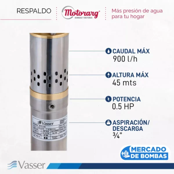 Electrobomba Sumergible VASSER BT2-50 - Imagen 6