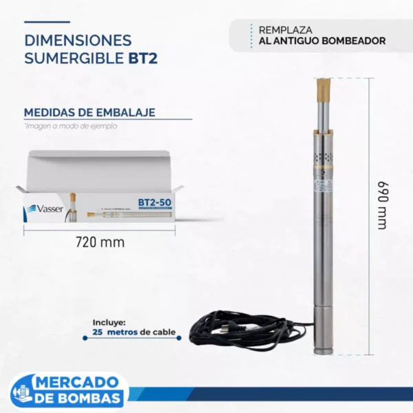 Electrobomba Sumergible VASSER BT2-50 - Imagen 7