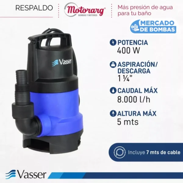 Electrobomba Sumergible Portátil DE 400PS – Desagote Sin Complicaciones - Imagen 3