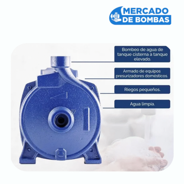 Bomba Centrifuga VASSER QC 100 - 1 HP - Imagen 4